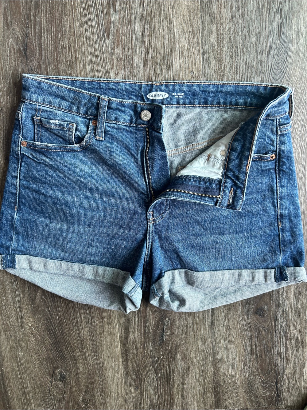Old Navy Blue Denim Rolled Cuff Shorts